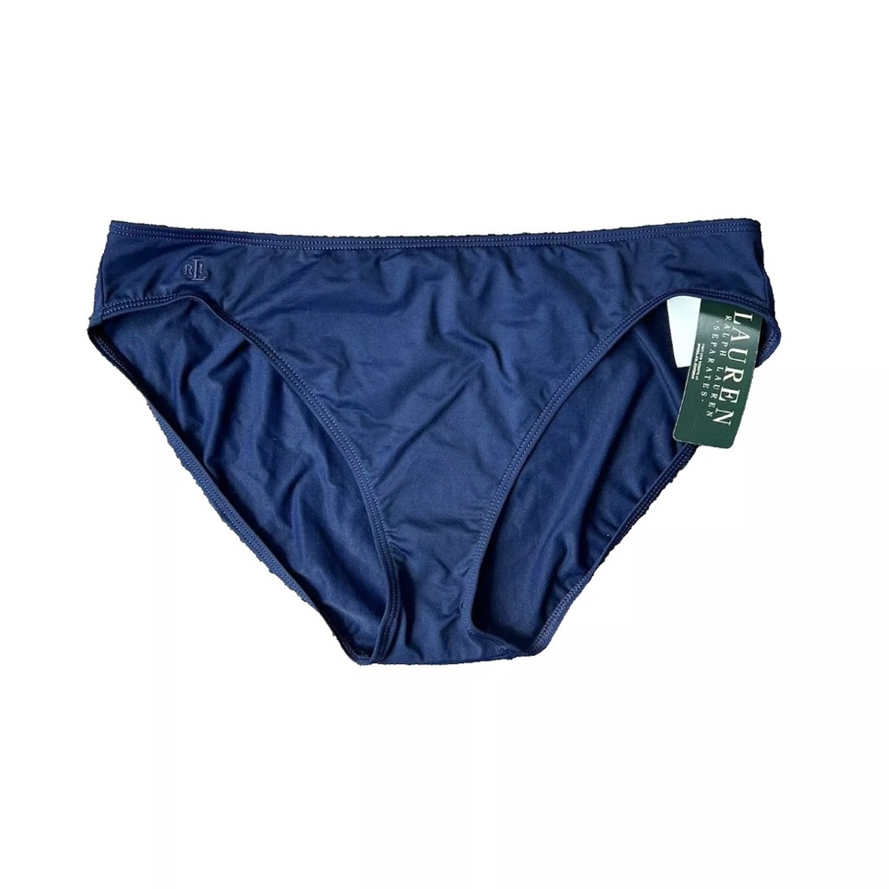 NWT Ralph Lauren Sapphire Hipster Bikini Bottoms Women Size 14 Navy Reg. $58